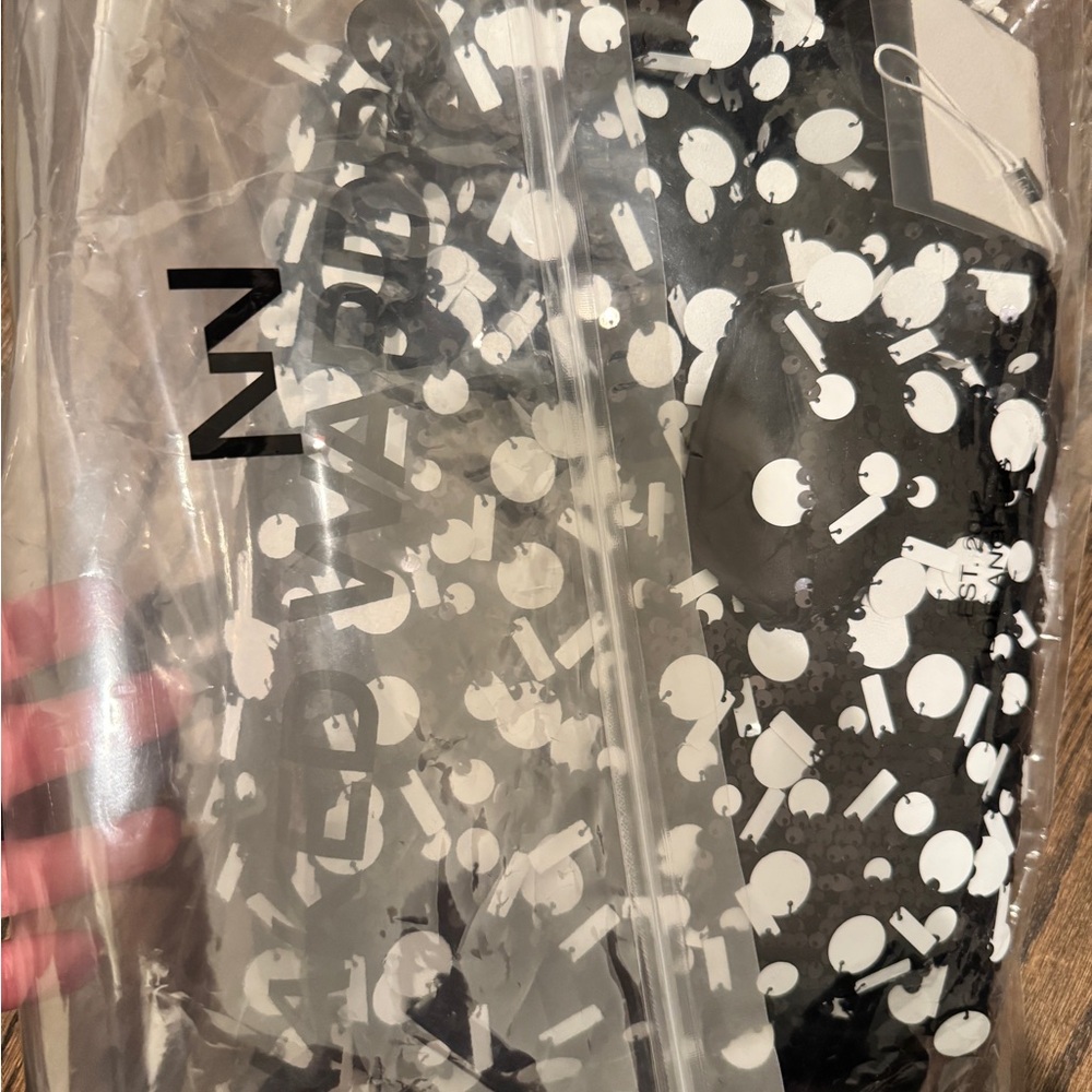Naked Wardrobe Black and White Sequin Mini Skirt - Picture 2 of 2